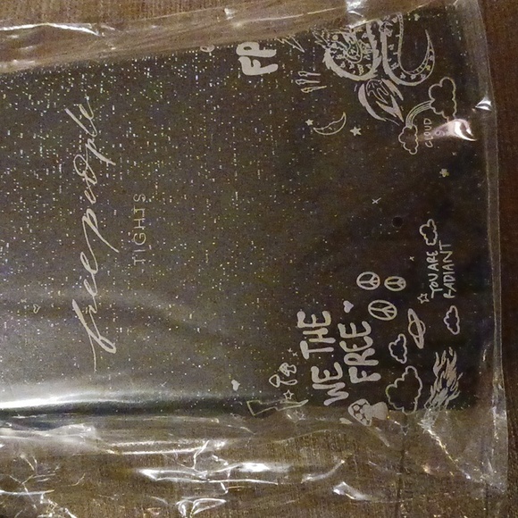 Free people All That Shimmers Glitter Tights Black One Size new - Picture 3 of 3